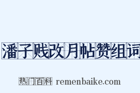 潘子贱改月帖赞组词是什么意思的图片